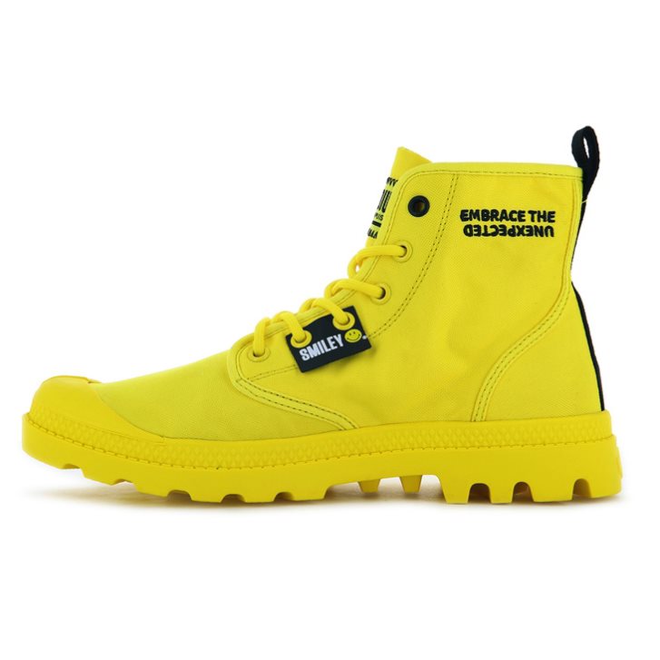 Bottes Palladium Pampa Smiley Change Femme Jaune | FR LMC914Z